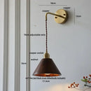 GobekUsa Ash Wood LED Wall Lamp with Pull Chain Switch for Home Decor