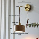 GobekUsa Ash Wood LED Wall Lamp with Pull Chain Switch for Home Decor