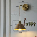 GobekUsa Ash Wood LED Wall Lamp with Pull Chain Switch for Home Decor