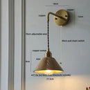 GobekUsa Ash Wood LED Wall Lamp with Pull Chain Switch for Home Decor