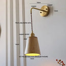 GobekUsa Ash Wood LED Wall Lamp with Pull Chain Switch for Home Decor