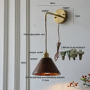 GobekUsa Ash Wood LED Wall Lamp with Pull Chain Switch for Home Decor