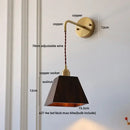 GobekUsa Ash Wood LED Wall Lamp with Pull Chain Switch for Home Decor