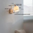 GobekUsa Ash Wood LED Wall Light Fixture with Pull Chain Switch, Modern Nordic Design