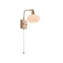 GobekUsa Ash Wood LED Wall Light Fixture with Pull Chain Switch, Modern Nordic Design