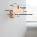 GobekUsa Ash Wood LED Wall Light Fixture with Pull Chain Switch, Modern Nordic Design