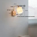 GobekUsa Ash Wood LED Wall Light Fixture with Pull Chain Switch, Modern Nordic Design