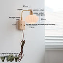 GobekUsa Ash Wood LED Wall Light Fixture with Pull Chain Switch, Modern Nordic Design