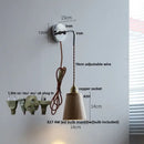 GobekUsa Ash Wood LED Wall Light with Pull Chain Switch – Japanese Style Bedside Lamp