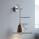 GobekUsa Ash Wood LED Wall Light with Pull Chain Switch – Japanese Style Bedside Lamp