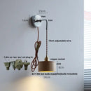 GobekUsa Ash Wood LED Wall Light with Pull Chain Switch – Japanese Style Bedside Lamp