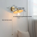GobekUsa Ash Wood LED Wall Lights Living Room Porch Stair Nordic Modern Up Down Rotate Pull Chain Switch Bedside Lamp