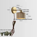 GobekUsa Ash Wood LED Wall Lights Living Room Porch Stair Nordic Modern Up Down Rotate Pull Chain Switch Bedside Lamp