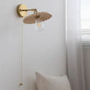 GobekUsa Ash Wood LED Wall Lights Living Room Porch Stair Nordic Modern Up Down Rotate Pull Chain Switch Bedside Lamp