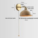 GobekUsa Ash Wood LED Wall Lights Living Room Porch Stair Nordic Modern Up Down Rotate Pull Chain Switch Bedside Lamp