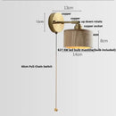GobekUsa Ash Wood LED Wall Lights Living Room Porch Stair Nordic Modern Up Down Rotate Pull Chain Switch Bedside Lamp