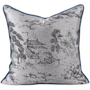 GobekUsa Asian Landscape Painting Jacquard Square Pillow Cover 45x45cm