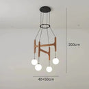 GobekUsa ASTRA Wood Pendant Light Multi Head LED Chandelier Interior Decor Lamp