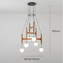 GobekUsa ASTRA Wood Pendant Light Multi Head LED Chandelier Interior Decor Lamp