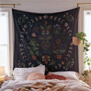 Black and white astrology chart tarot tapestry bedroom wall hanging by Decorbites