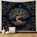 Black and white astrology chart tarot tapestry bedroom wall hanging by Decorbites