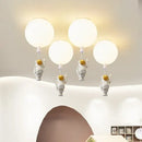 GobekUsa Astronaut Balloon Ceiling Lamp: Modern Minimalist LED Chandelier for Kids' Room