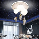 GobekUsa Astronaut Balloon Ceiling Lamp: Modern Minimalist LED Chandelier for Kids' Room