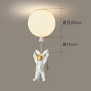 GobekUsa Astronaut Balloon Ceiling Lamp: Modern Minimalist LED Chandelier for Kids' Room