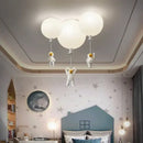 GobekUsa Astronaut Balloon Ceiling Lamp: Modern Minimalist LED Chandelier for Kids' Room