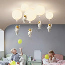 GobekUsa Astronaut Balloon Ceiling Lamp: Modern Minimalist LED Chandelier for Kids' Room