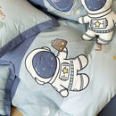 GobekUsa Astronaut Cartoon Embroidery Boys Bedding Set, 100% Cotton, Single Duvet Cover, Bed Sheet, Pillowcases