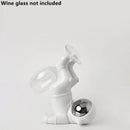 GobekUsa Astronaut Ceramic Wine Rack: Handmade Bar Accessories, Animal Sculpture Figurine
