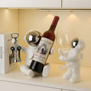 GobekUsa Astronaut Ceramic Wine Rack: Handmade Bar Accessories, Animal Sculpture Figurine