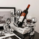 GobekUsa Astronaut Ceramic Wine Rack: Handmade Bar Accessories, Animal Sculpture Figurine
