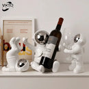 GobekUsa Astronaut Ceramic Wine Rack: Handmade Bar Accessories, Animal Sculpture Figurine