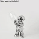 GobekUsa Astronaut Ceramic Wine Rack: Handmade Bar Accessories, Animal Sculpture Figurine