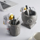 GobekUsa Astronaut Cosmonaut Pen Holder Figurines for Home Office Desk Decoration
