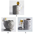 GobekUsa Astronaut Cosmonaut Pen Holder Figurines for Home Office Desk Decoration