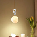 GobekUsa Astronaut Moon LED Pendant Light for Children's Room and Study