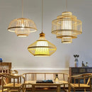GobekUsa Bamboo Ceiling Chandelier for Home Garden Restaurant Bedroom Study Decoration Lamps