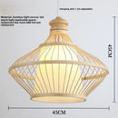 GobekUsa Bamboo Ceiling Chandelier for Home Garden Restaurant Bedroom Study Decoration Lamps