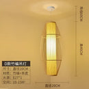 GobekUsa Bamboo Ceiling Chandelier for Home Garden Restaurant Bedroom Study Decoration Lamps