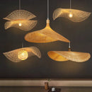 GobekUsa Bamboo Chandelier: Handwoven Rattan Pendant Light for Kitchen, Bar, & Restaurant - LED E27