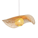 GobekUsa Bamboo Chandelier: Handwoven Rattan Pendant Light for Kitchen, Bar, & Restaurant - LED E27
