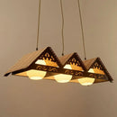 GobekUsa Bamboo Chinese Island Pendant Light for Triangle Roof Restaurant in Wood
