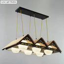 GobekUsa Bamboo Chinese Island Pendant Light for Triangle Roof Restaurant in Wood