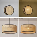 GobekUsa Bamboo Core Rattan Chandelier LED Suspension Lamp for Home Decor Lighting