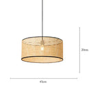 GobekUsa Bamboo Core Rattan Chandelier LED Suspension Lamp for Home Decor Lighting