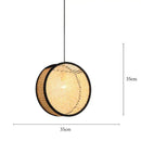GobekUsa Bamboo Core Rattan Chandelier LED Suspension Lamp for Home Decor Lighting