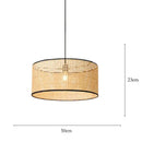 GobekUsa Bamboo Core Rattan Chandelier LED Suspension Lamp for Home Decor Lighting
